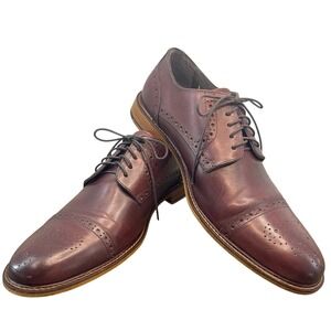 Joseph Abboud Burgundy Leather Oxford Cap Toe Dress Shoes‎ Mens 11.5 Formal